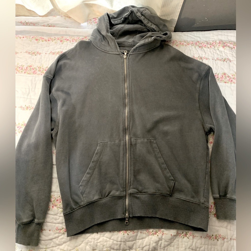 Grey Primark Zip-Up Sweater - Size Medium